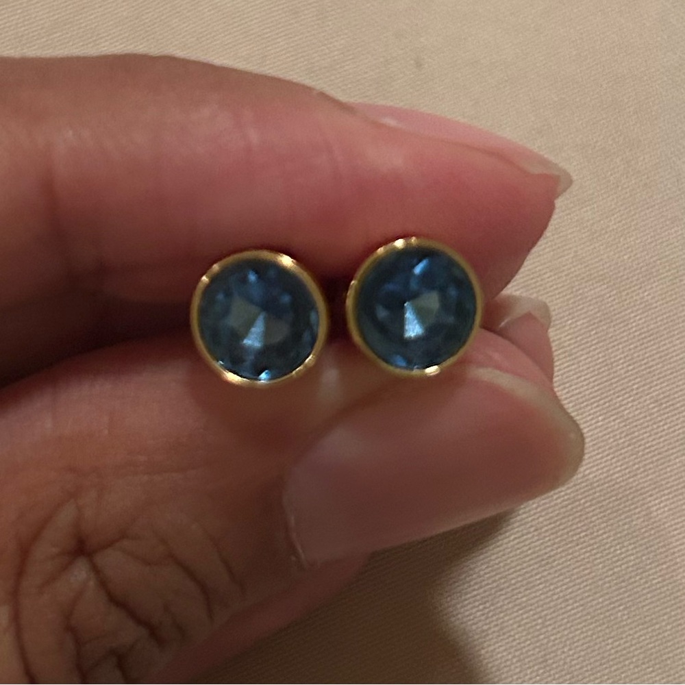 kate spade Blue and Gold Stud Earrings